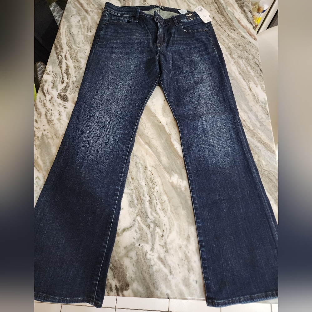 Abercrombie Curve Love Mid Rise Boot Cut jeans dark wash